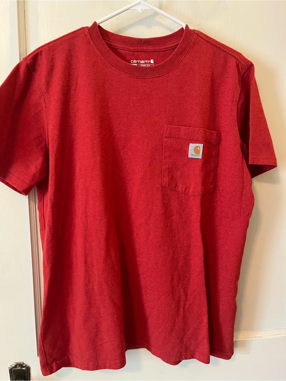 Carhartt Short Sleeve Pocket Tee - Bright Red with Yellow Logo
